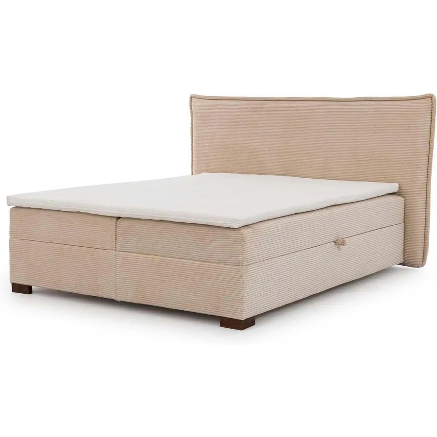 S-STYLE Boxbett mit Bettkasten Cord H3 Lovetti, beige
