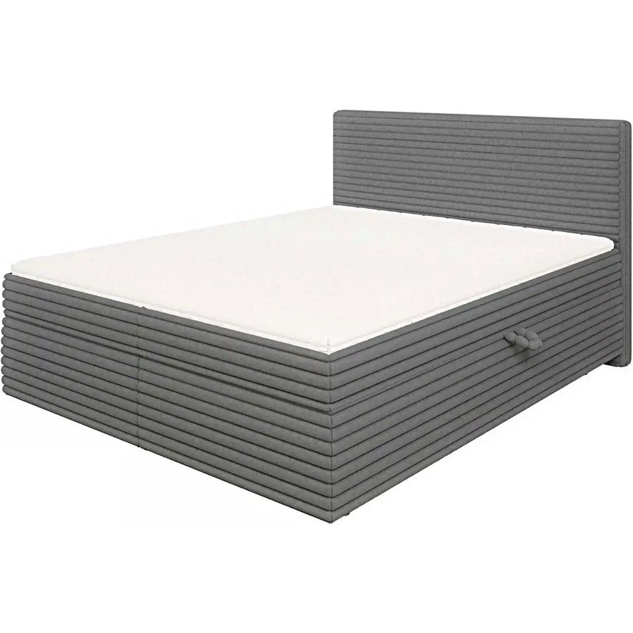 S-STYLE Boxbett Cord mit Stauraum und Topper H3 Neo, grau