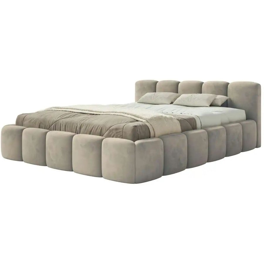 Selsey Polsterbett in Velours Cloudy Low, beige