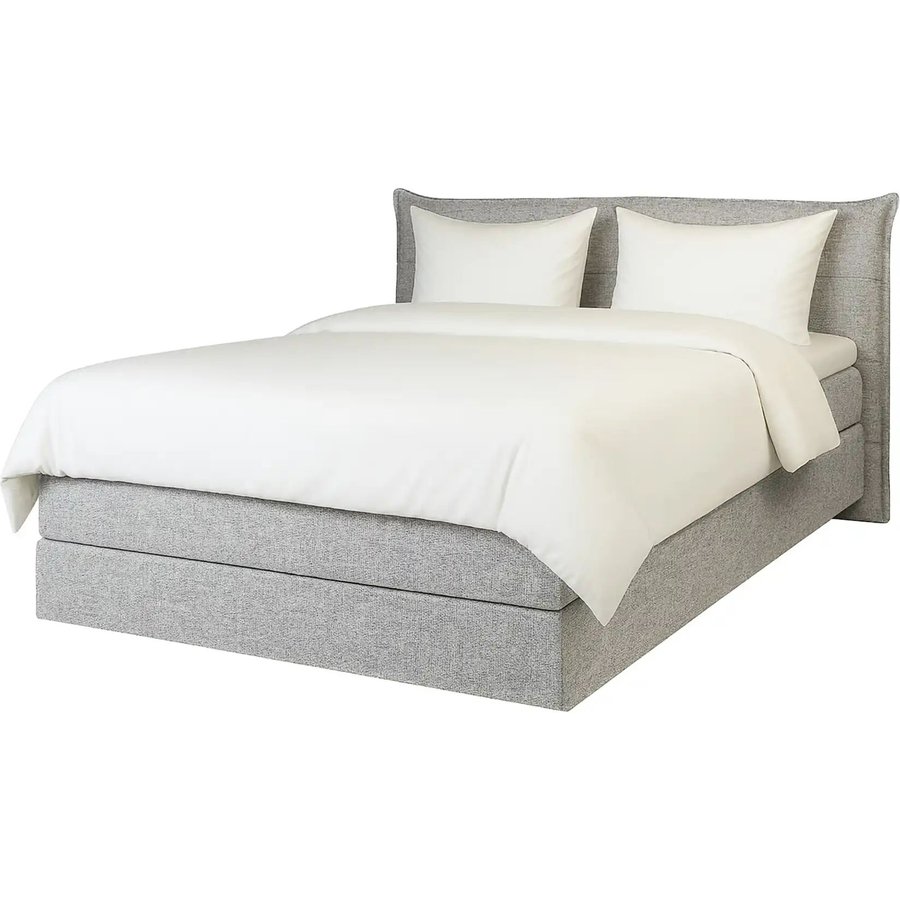Boxspringbett 120x200 in hellgrau Lunor