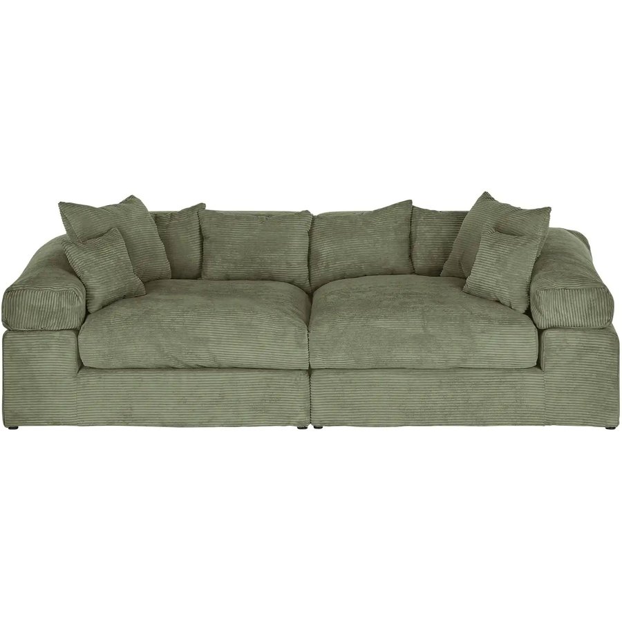 smart Big Sofa in modernem Cord Lianea, grün