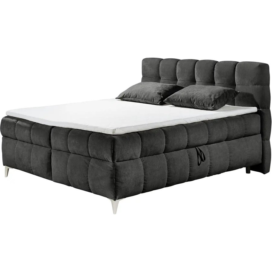 Boxbett mit Bettkasten Kylie, schwarz