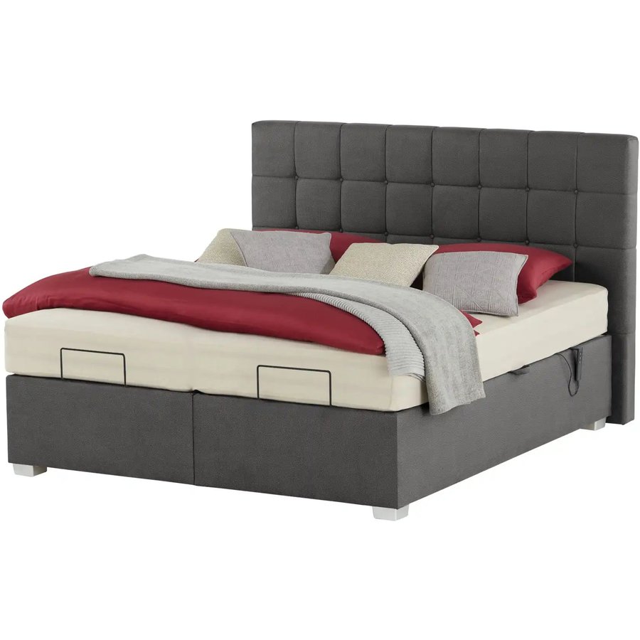 vanDoorn Motor-Boxspringbett mit Bettkasten Ohio, grau