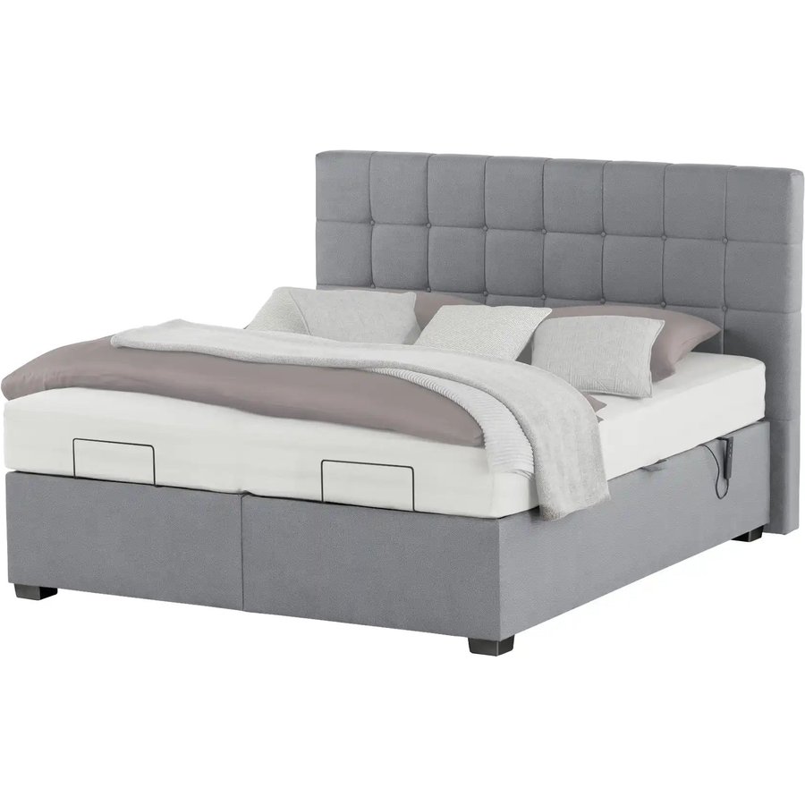 vanDoorn Motor-Boxspringbett mit Bettkasten Ohio, grau