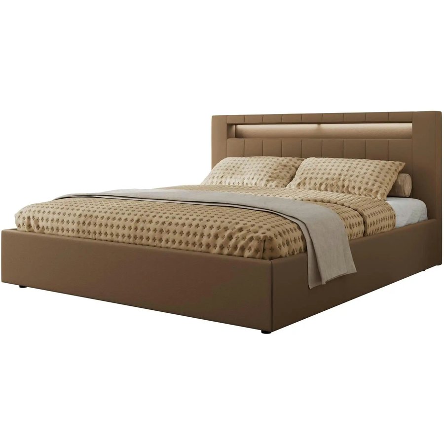 Polsterbett mit Bettkasten Gold 5 Classic, braun