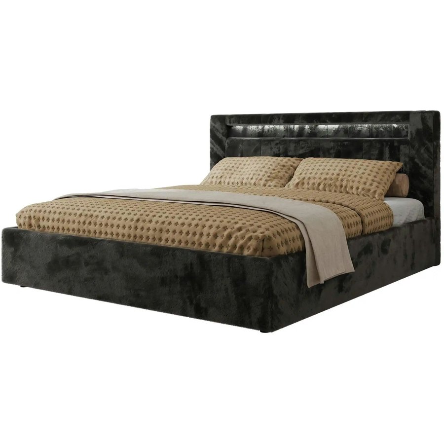 Polsterbett mit Bettkasten Gold 5 Classic, grau