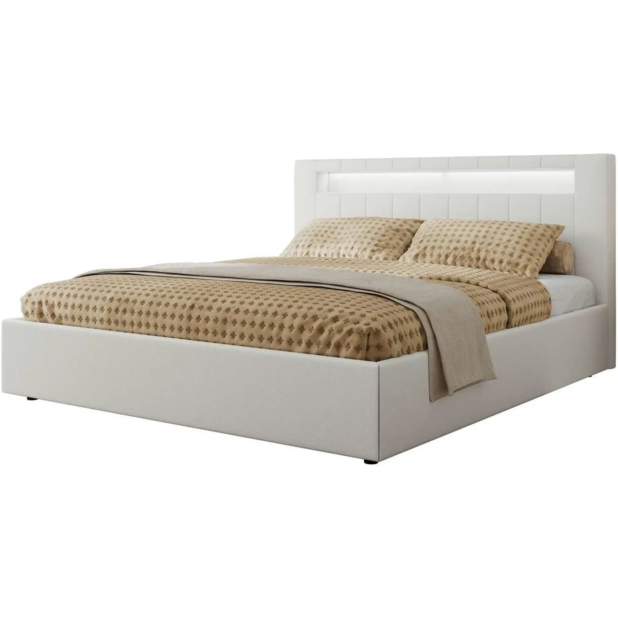 Polsterbett mit Bettkasten Gold 5 Classic, weiß