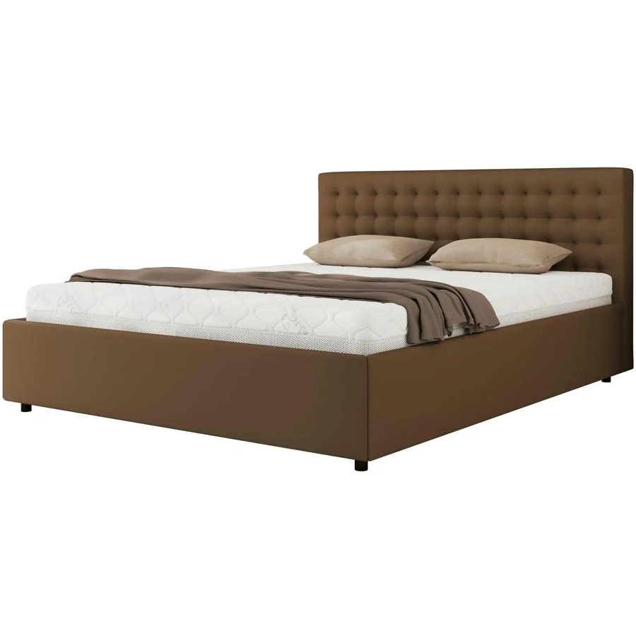 Polsterbett 180x200 Braun mit Bettkasten Pavo Classic, braun