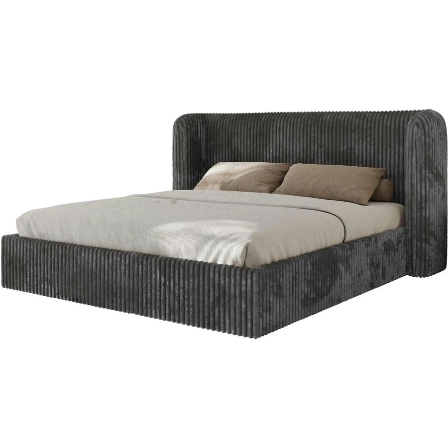 Polsterbett mit Lattenrost Emora Classic, grau