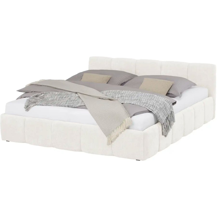 Polsterbett mit Bettkasten Nebia, creme