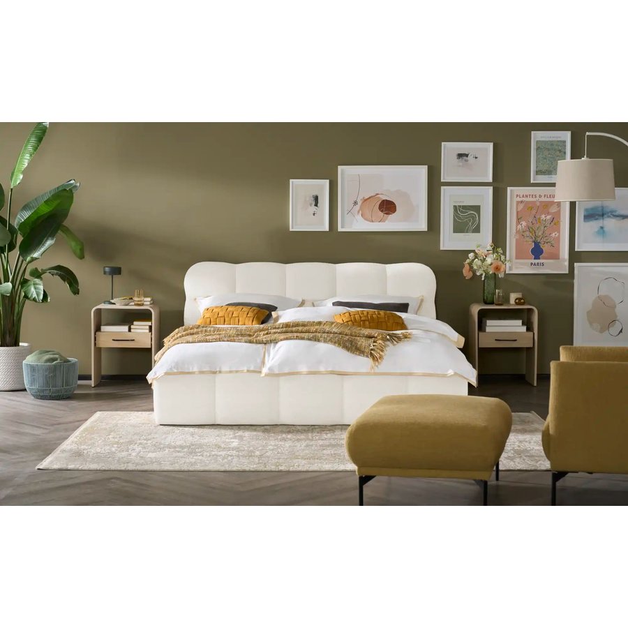 Polsterbett mit Bettkasten Lux, beige