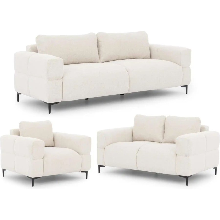 S-STYLE Polstergarnitur 3+2+1 Cardea, creme