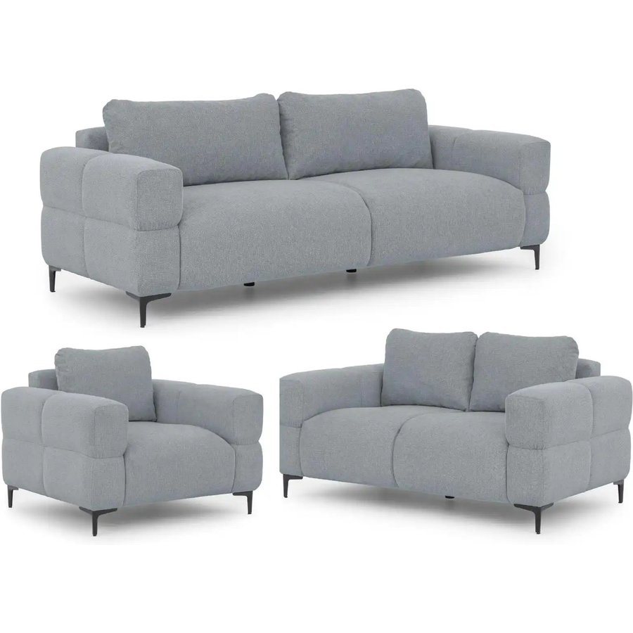 S-STYLE Polstergarnitur 3+2+1 Cardea, grau