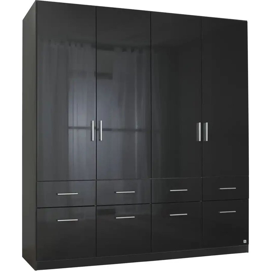 Drehtürenschrank 4 türig Celle, schwarz