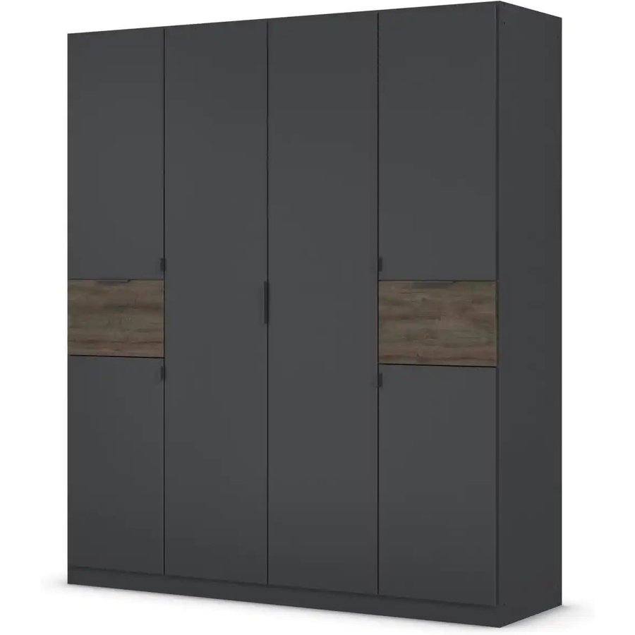 Drehtürenschrank Ticao, schwarz