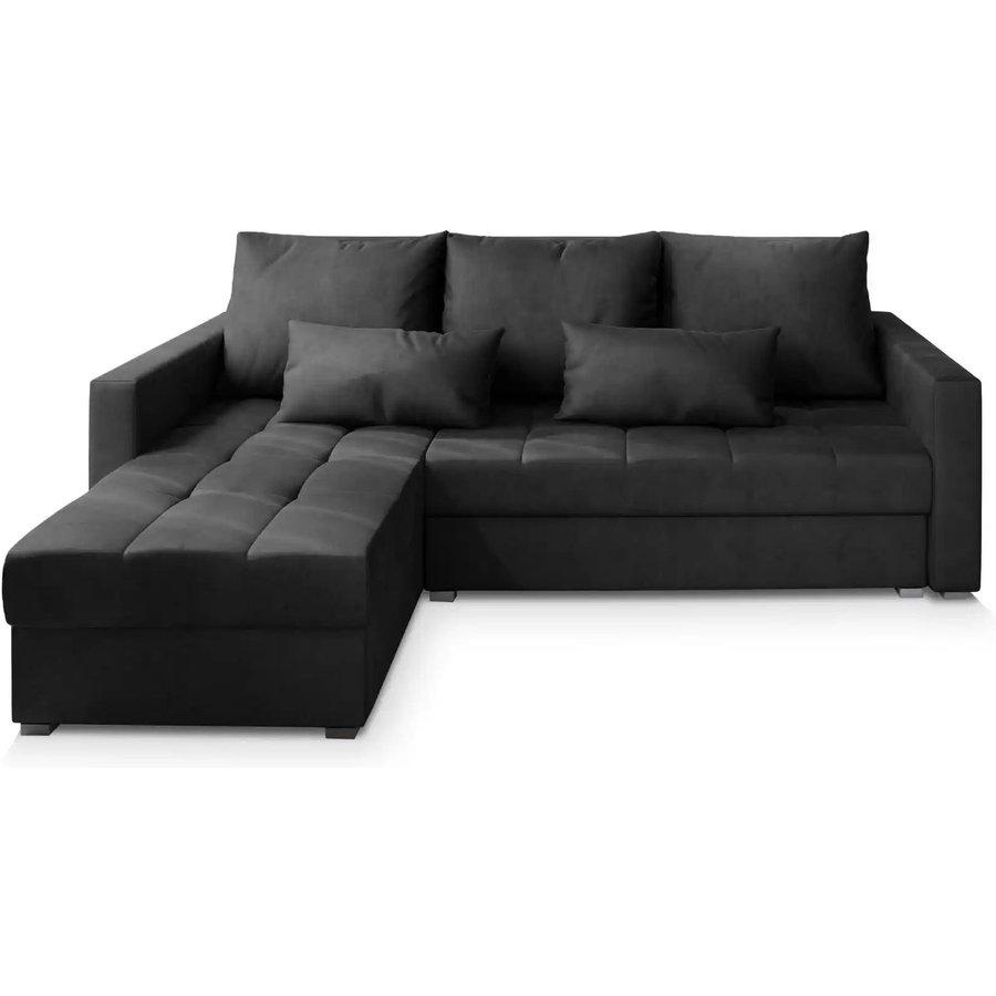MASSENO Ecksofa, schwarz
