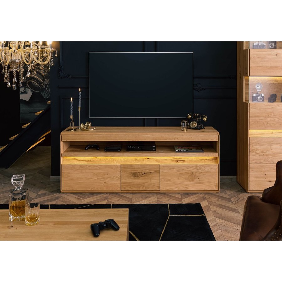 TV-Board Wildeiche inkl. LED 165x43,5x63 natur geölt CARDIFF #140 G+K TV-Board Wildeiche inkl. LED ,5x63 natur geölt CARDIFF