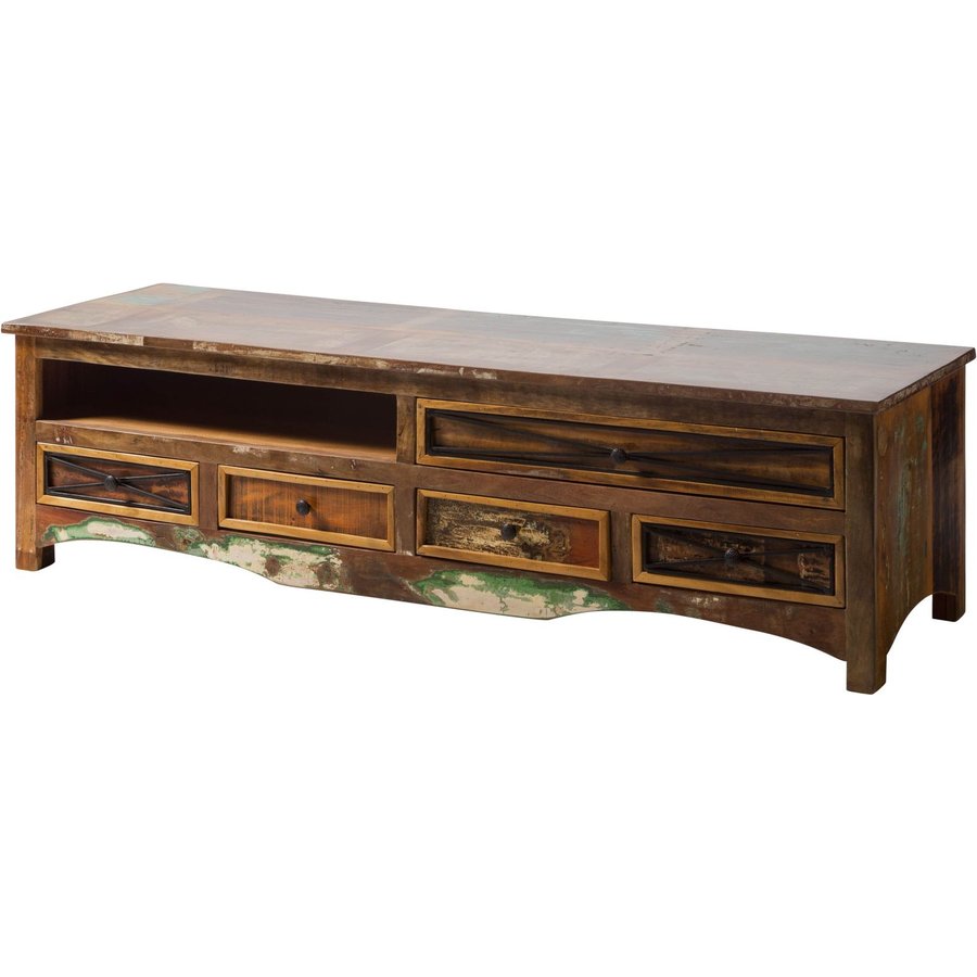TV-Board Altholz 180x55x50 mehrfarbig lackiert NATURE OF SPIRIT #133 Massivmöbel24 TV-Board Altholz mehrfarbig lackiert NATURE OF SPIRIT