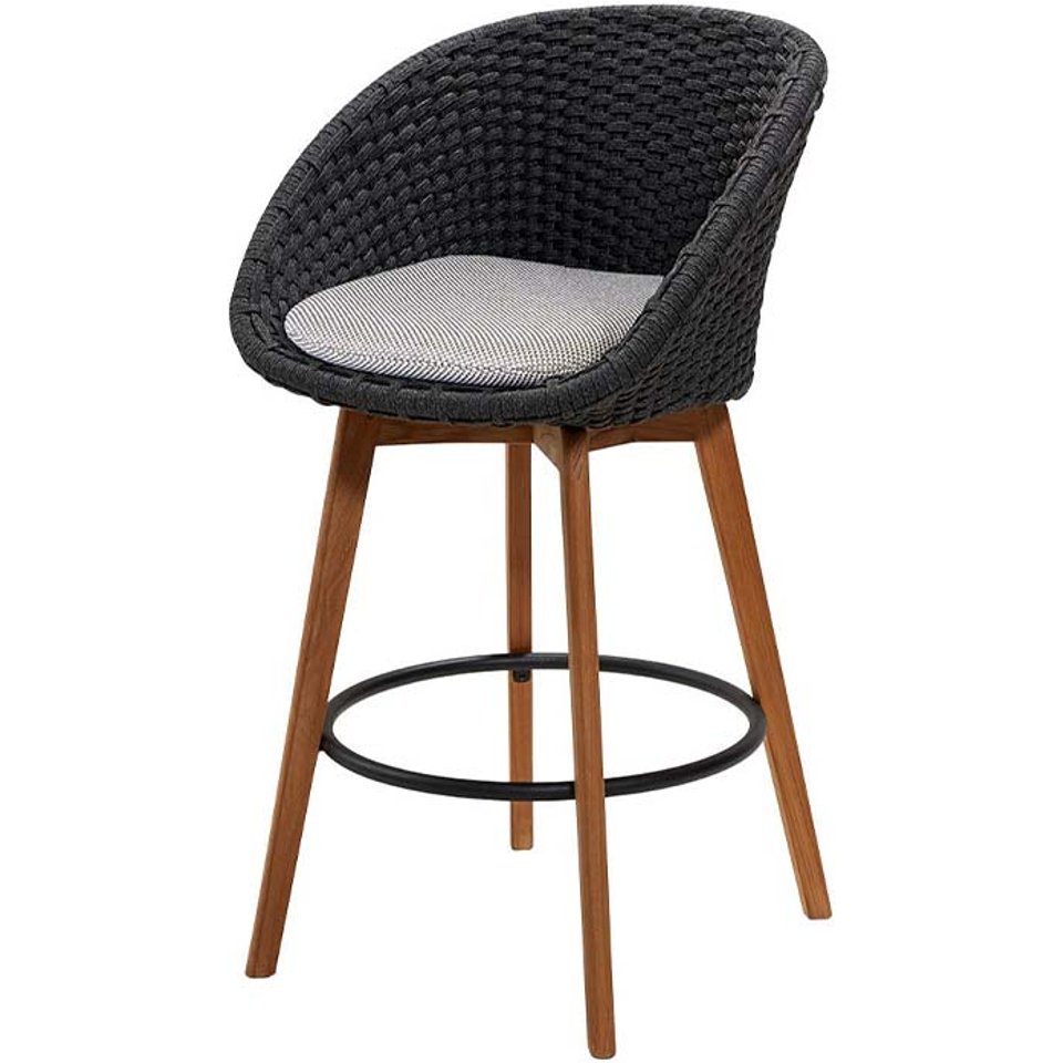 Cane-line Peacock barstol m/teak ben från Cane-line