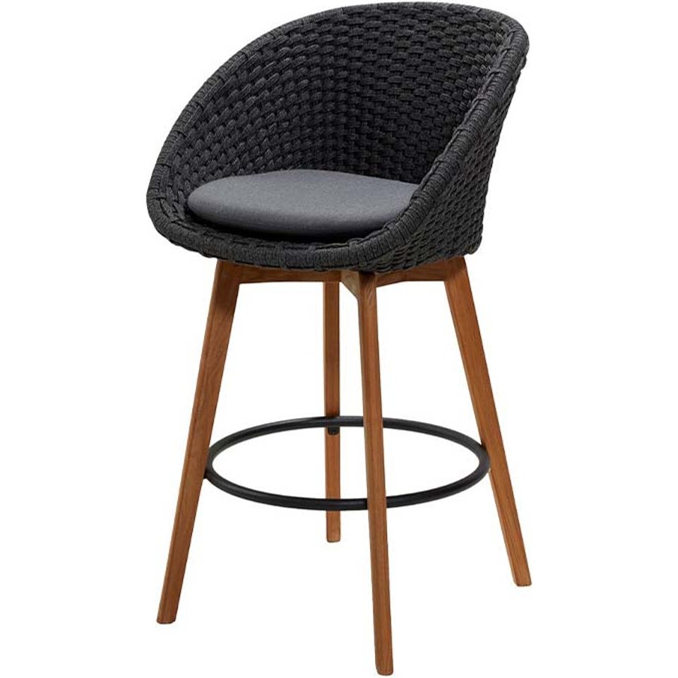 Cane-line Peacock barstol m/teak ben från Cane-line